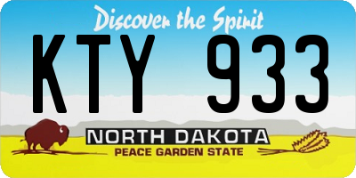 ND license plate KTY933
