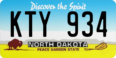 ND license plate KTY934