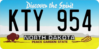 ND license plate KTY954