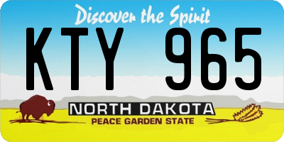 ND license plate KTY965