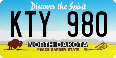 ND license plate KTY980