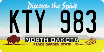 ND license plate KTY983