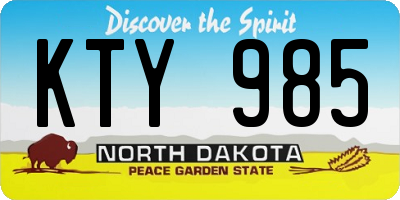 ND license plate KTY985