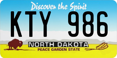 ND license plate KTY986