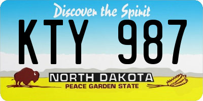 ND license plate KTY987