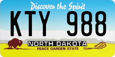 ND license plate KTY988