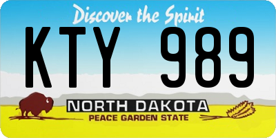 ND license plate KTY989