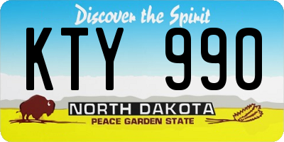 ND license plate KTY990