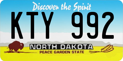 ND license plate KTY992