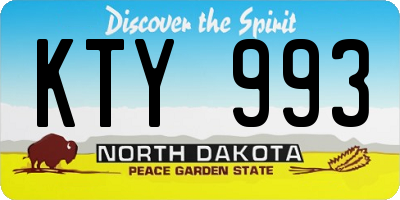 ND license plate KTY993
