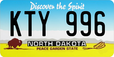 ND license plate KTY996