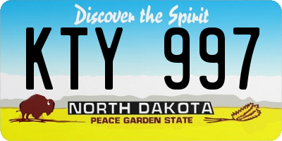 ND license plate KTY997