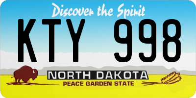 ND license plate KTY998