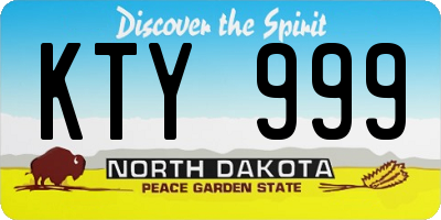 ND license plate KTY999