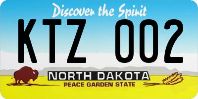 ND license plate KTZ002