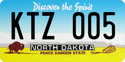 ND license plate KTZ005