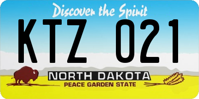 ND license plate KTZ021