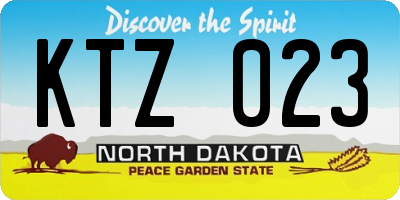 ND license plate KTZ023