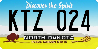 ND license plate KTZ024