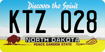 ND license plate KTZ028