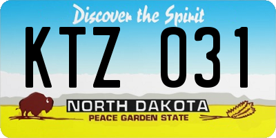 ND license plate KTZ031