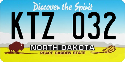 ND license plate KTZ032