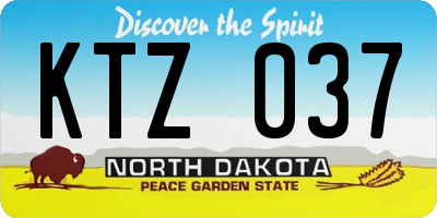 ND license plate KTZ037