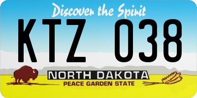 ND license plate KTZ038