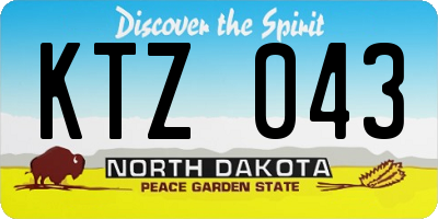 ND license plate KTZ043