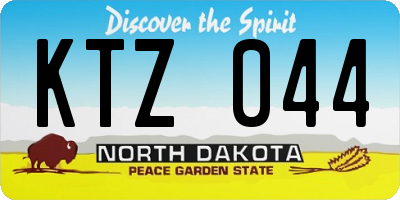 ND license plate KTZ044