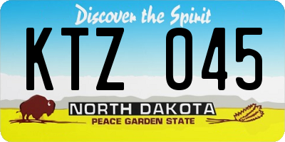 ND license plate KTZ045