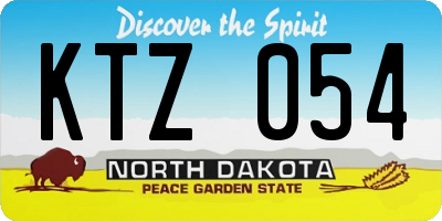ND license plate KTZ054