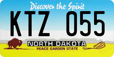 ND license plate KTZ055