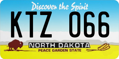 ND license plate KTZ066