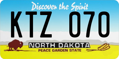 ND license plate KTZ070