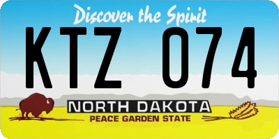 ND license plate KTZ074