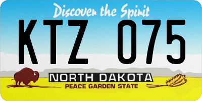ND license plate KTZ075