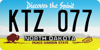 ND license plate KTZ077