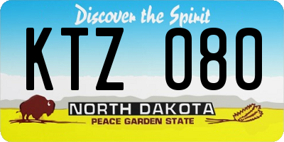 ND license plate KTZ080