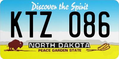 ND license plate KTZ086
