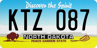 ND license plate KTZ087