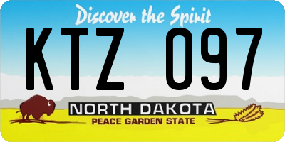 ND license plate KTZ097