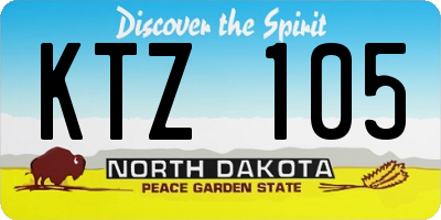 ND license plate KTZ105