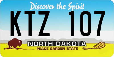 ND license plate KTZ107
