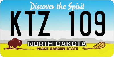 ND license plate KTZ109