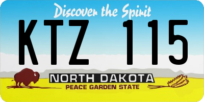 ND license plate KTZ115