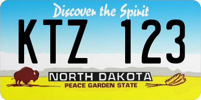 ND license plate KTZ123