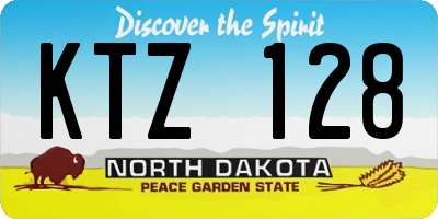 ND license plate KTZ128