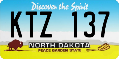 ND license plate KTZ137