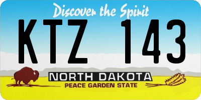 ND license plate KTZ143
